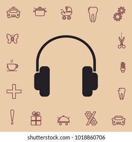 Headphones icon, vector design element