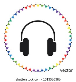 Headphones icon, vector design element