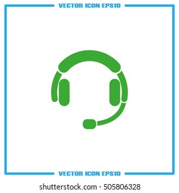 headphones icon vector EPS 10, abstract sign earphones flat design,  illustration modern isolated badge for website or app - stock info graphics
