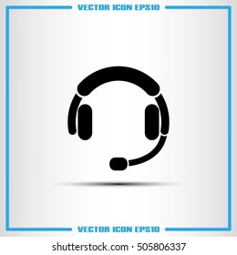 headphones icon vector EPS 10, abstract sign earphones flat design,  illustration modern isolated badge for website or app - stock info graphics