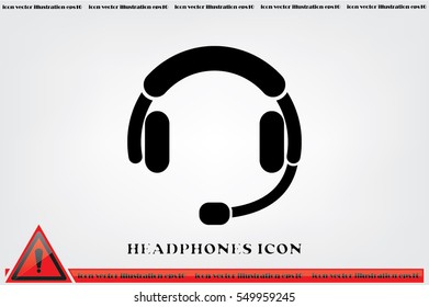 headphones icon vector EPS 10, abstract sign earphones flat design,  illustration modern isolated badge for website or app - stock info graphics.