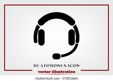 headphones icon vector EPS 10, abstract sign earphones flat design,  illustration modern isolated badge for website or app .