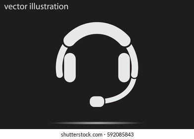 headphones icon vector EPS 10, abstract sign earphones flat design,  illustration modern isolated badge for website or app - stock info graphics.