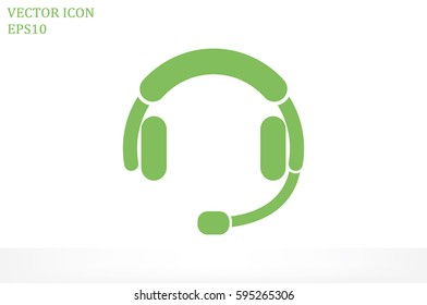 headphones icon vector EPS 10, abstract sign earphones flat design,  illustration modern isolated badge for website or app - stock info graphics  