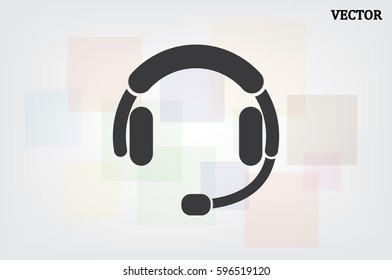 headphones icon vector EPS 10, abstract sign earphones flat design,  illustration modern isolated badge for website or app - stock info graphics.