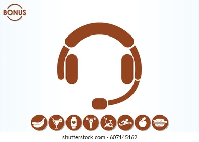 headphones icon vector EPS 10, abstract sign earphones flat design,  illustration modern isolated badge for website or app - stock info graphics.