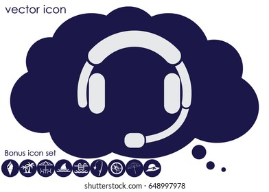headphones icon vector EPS 10, abstract sign earphones flat design,  illustration modern isolated badge for website or app - stock info graphics.