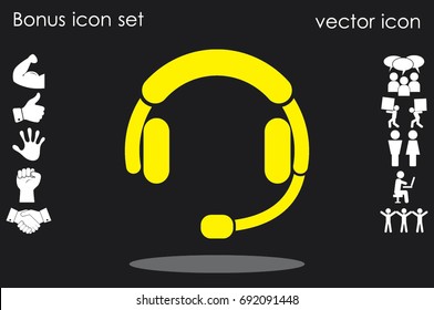 headphones icon vector EPS 10, abstract sign earphones flat design,  illustration modern isolated badge for website or app - stock info graphics.