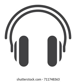 Headphones icon vector, filled flat sign, solid pictogram isolated on white. Symbol, logo illustration.