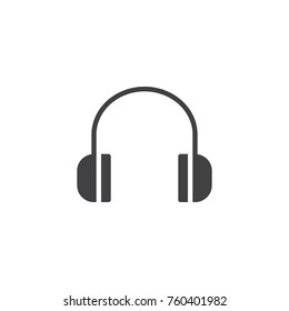 Headphones icon vector, filled flat sign, solid pictogram isolated on white. Listen to music symbol, logo illustration.