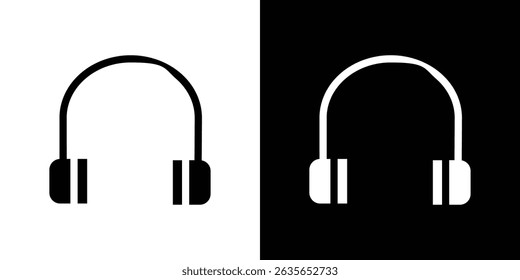 Headphones icon Vector in flat style. Collection silhouettes