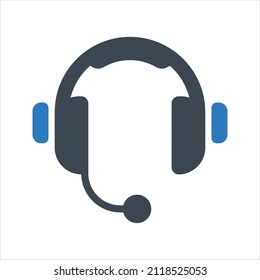 Headphones icon. Vector and glyph