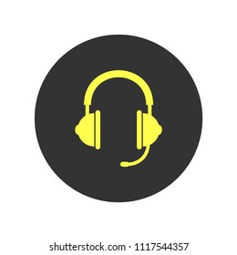 Headphones icon. Vector illustration.