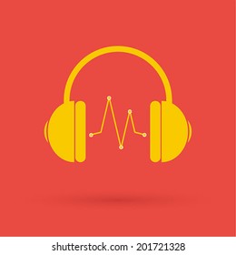 Headphones icon. Vector illustration.