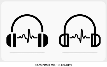 Headphones icon in vector illustration.