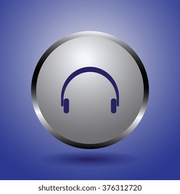 headphones icon, vector illustration.