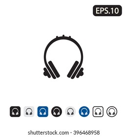 Headphones icon. Vector illustration. 