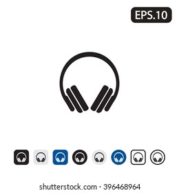 Headphones icon. Vector illustration. 