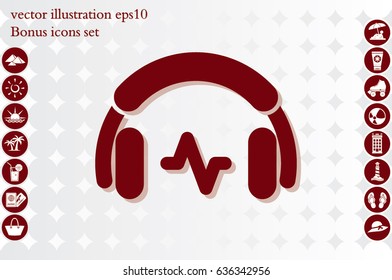 headphones icon vector illustration.