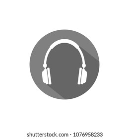 Headphones icon. Vector illustration, flat design.