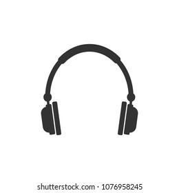 Headphones icon. Vector illustration, flat design.