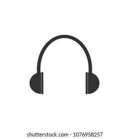 Headphones icon. Vector illustration, flat design.
