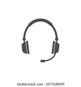 Headphones icon. Vector illustration, flat design.