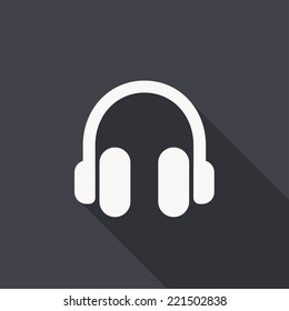 Headphones Icon , vector illustration , flat design