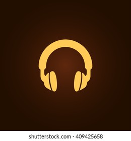 headphones icon, vector illustration. Flat design style