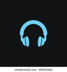 headphones icon, vector illustration. Flat design style