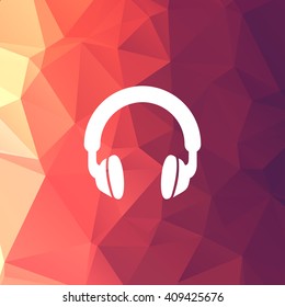 headphones icon, vector illustration. Flat design style