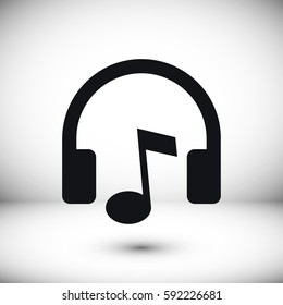 headphones icon, vector illustration. Flat design eps 10