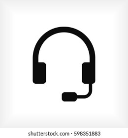 headphones icon, vector illustration. Flat design eps 10