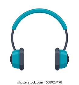 Headphones icon, vector illustration in flat design