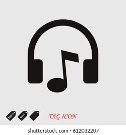 headphones icon, vector illustration. Flat design eps 10