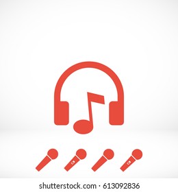 headphones icon, vector illustration. Flat design eps 10