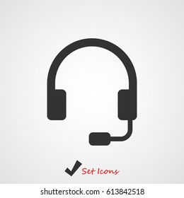 headphones icon, vector illustration. Flat design eps 10