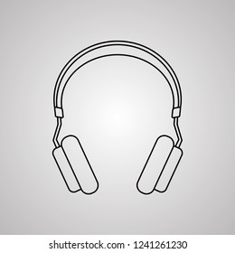 headphones icon vector illustration Linear symbol