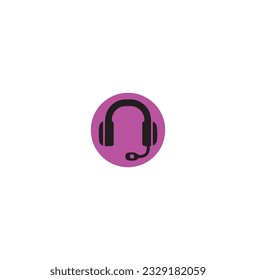 Headphones icon vector illustration. Headphones symbol.Man profile silhouette with headphone music illustration vector.Headphone icon vector, listening to music concept, audio jack sign Isolated on wh
