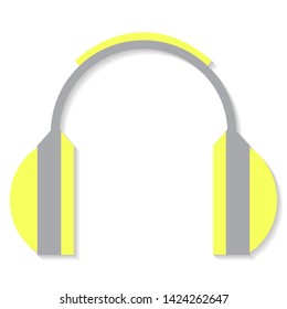 Headphones icon vector isolated. Vector illustration in flat style