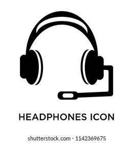 Headphones icon vector isolated on white background for your web and mobile app design, Headphones logo concept