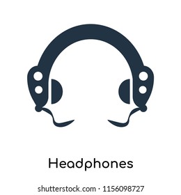 Headphones icon vector isolated on white background, Headphones transparent sign , symbols or elements in filled style