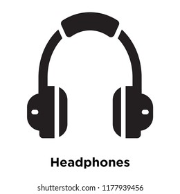 Headphones icon vector isolated on white background, logo concept of Headphones sign on transparent background, filled black symbol
