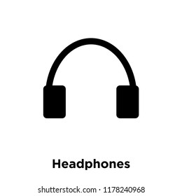 Headphones icon vector isolated on white background, logo concept of Headphones sign on transparent background, filled black symbol