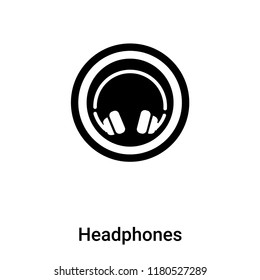 Headphones icon vector isolated on white background, logo concept of Headphones sign on transparent background, filled black symbol