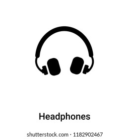 Headphones icon vector isolated on white background, logo concept of Headphones sign on transparent background, filled black symbol