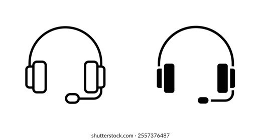 Headphones Icon vector. liner and flat style icons set.