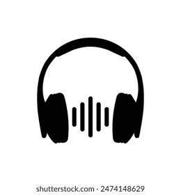 Headphones icon  vector listening music symbol