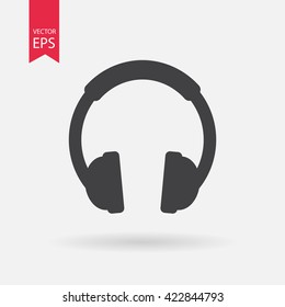 Headphones icon vector, listening to music concept, audio jack sign Isolated on white background. Trendy Flat style for graphic design, logo, Web site, social media, UI, mobile app, EPS10.