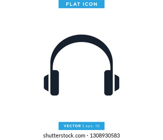 Headphones Icon Vector Logo Design Template
